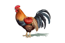 Rooster Realistic. Vector Illustration Design.
