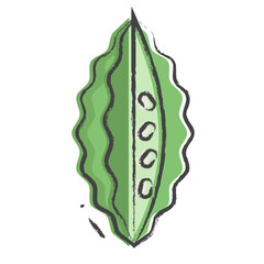 Sticker - Hand drawn Bitter gourd slice icon