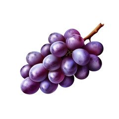 Wall Mural - blue grapes bunch isolated on white background. Generative AI