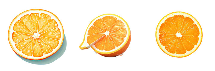 Poster - orange slice on transparent background