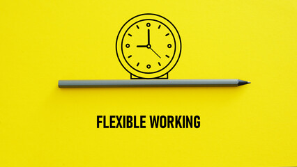 Flexible working policy is shown using the text and picture of the clock