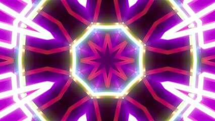 Poster - Shining colorful lights kaleidoscope vjloop