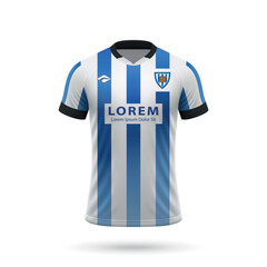 3d realistic soccer jersey in Real Sociedad style, shirt template football kit 2023