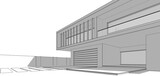Fototapeta  - Architectural sketch of a building 3d