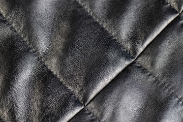 details and part of the jacket made of artificial leather in black