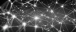 Random complex mesh wireframe network in black and white representing digital world