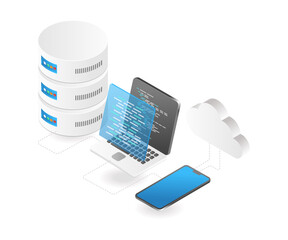 Wall Mural - database server programming language network