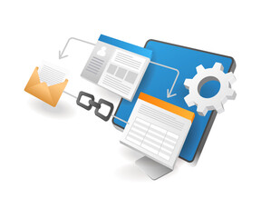Aufkleber - Link web computer application layout design