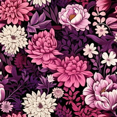 Poster - seamless flower, colorful wallpaper