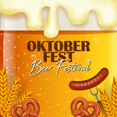 Wall Mural - Oktoberfest beer festival social media post template