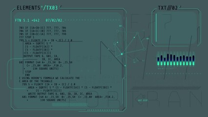 Canvas Print - abstract hud interface with code and infographics.