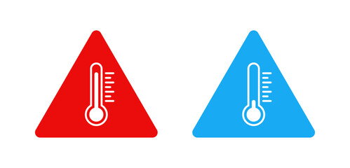 Wall Mural - heat and cold warning sign