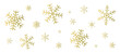 ゴールドの雪の結晶の壁紙　パターン　背景イラスト　ベクター素材	