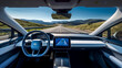 © HansAdam - advanced self - driving electric car cruising smoothly on a spacious highway, captured during a clear afternoon