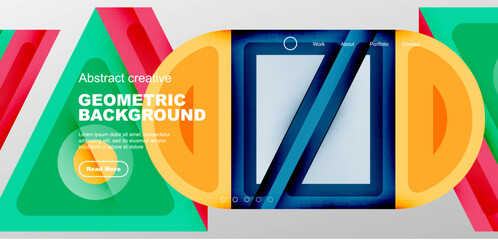 Minimal landing page, geometric shapes. Business or technology design for wallpaper, banner, background, landing page, wall art, invitation, prints