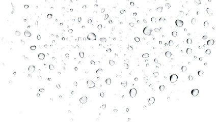 abstract rain drops on window isolated on a transparent background, generative ai