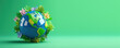 Eco Friendly Planet Earth Banner with Copyspace, Save the World, Earth day, Environment Day. Generative AI