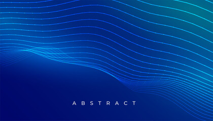 Wall Mural - glowing blue neon lines abstract background for futuristic backdrop