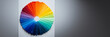 Wunderschöner Hintergrund in bunten Farben im Kreis für Druckvorlage in Querformat für Banner, ai generativ