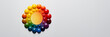 Wunderschöner Hintergrund in bunten Farben im Kreis für Druckvorlage in Querformat für Banner, ai generativ