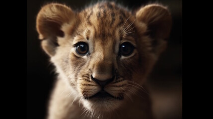 Wall Mural - Baby lion. Generative AI