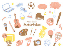 Simple Illustration Of After School Activities