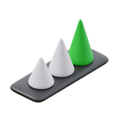 Wall Mural - 3d icon of green pyramid chart. illustration of analysis data.