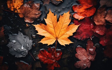 autumn leaves on the ground