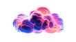© SRITE KHATUN - Abstract 3d cloud illuminated with neon light. Glowing fantasy three-dimensional cute smoke background. Generative AI.