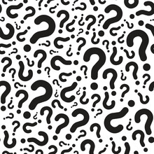 random black question mark pattern for white background, mystery box