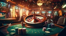 Casino Roulette Table, Generative AI