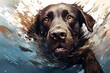 Perro labrador marrón oscuro. Arte digital abstracto