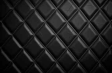  Luxury Black Leather Texture As Background. Created With Generative AI Technology