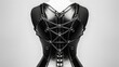  a black leather corset with metal straps and chains.  generative ai