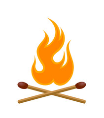 Poster - The fire symbol with matches.
