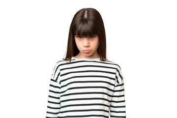 Poster - Little caucasian girl over isolated background with sad expression