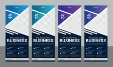 Professional Business Roll Up Or Standee Banner Design Template Vector File Presentations, Promotion 