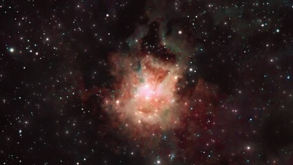 Wall Mural - Travelling Faster than Light Through Space Towards a Bright Nebula