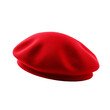 Red beret isolated on transparent background