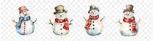 Snowman Watercolor Isolated Graphic Transparent