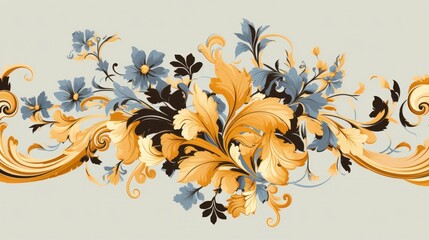 Wall Mural - pattern in rococo style, victorian style, in renaissance style, in baroque style. Vector illustration generative ai