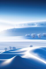 Wall Mural - beautiful snowy winter landscape. ai generated.