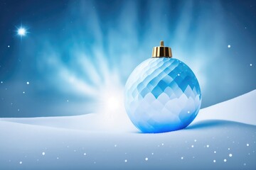 Wall Mural - beautiful christmas decoration with a ball in snow. ai generated.