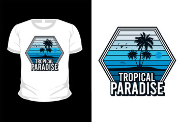 Wall Mural - Tropical Paradise Retro Vintage T Shirt Design