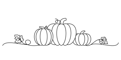 pumpkins line art style. thanksgiving element vector eps 10