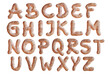 Set of sesame bread roll capital letter alphabet