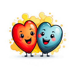 Canvas Print - Couple of heart shaped balloons standing next to each other.