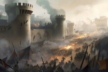 Medieval War Castle Europe. Generate Ai