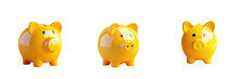 Yellow Piggy Bank On Transparent Background