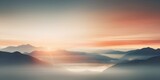 Fototapeta Na ścianę - A blurry image, a banner, the sun rising over the mountains in the style of a bokeh panorama.